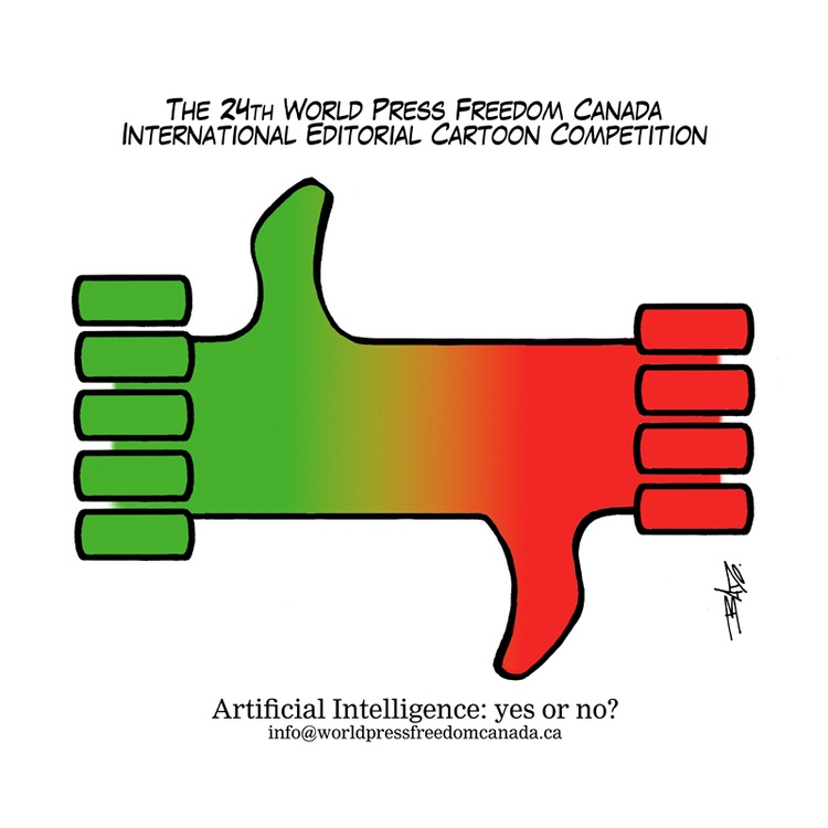 24º Concurso Internacional de Cartoons Editoriais da Liberdade de Imprensa Mundial no Canadá