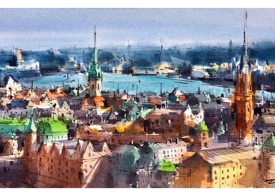 Gallery of Watercolor painting by Zhifang Shi-china