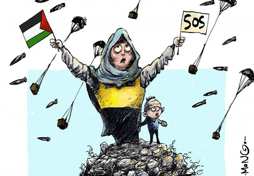 Air Traffic In Gaza, it's hard to tell what's coming from the sky: a box of food or a bomb.
