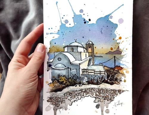 Galeria de pinturas em aquarela de Kalliopi C - Escócia