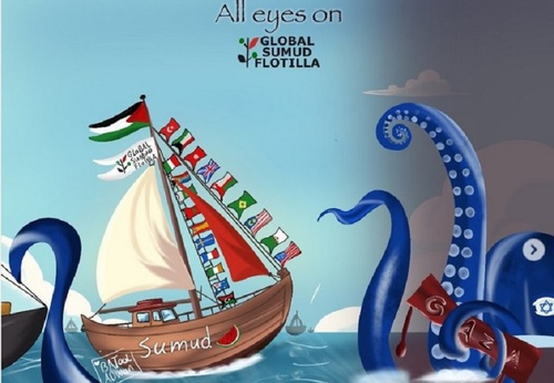 Humanitarian Mission: Palestinian Artist in Gaza Sends Message to Flotilla