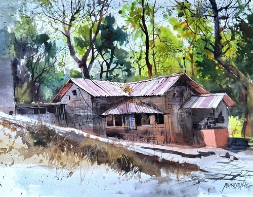 Gallery Of Watercolor Painting By Milind Mulick - India