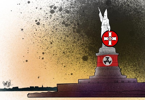 Dê-me seus supremacistas brancos… | A Estátua da Liberdade atualizada.