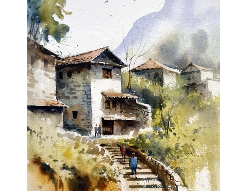 Gallery Of Watercolor Painting By Sikander Singh - India