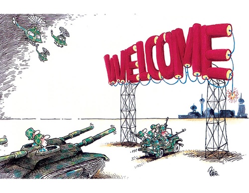 Galería de obras de arte humorísticas sobre Gaza y la guerra