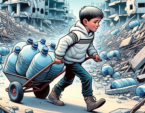 Galería de ilustraciones para Gaza de Malek Qreeqe - Palestina