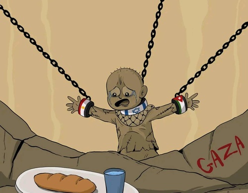 Galeria de obras de humor sobre Gaza e a guerra