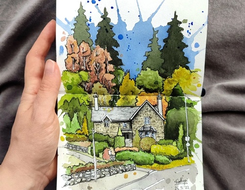 Galeria de pinturas em aquarela de Kalliopi C - Escócia