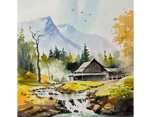 Gallery Of Watercolor Painting By Sikander Singh - India