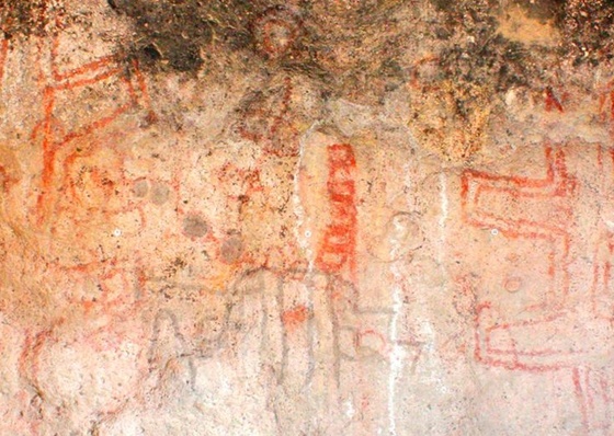 Patagonian cave paintings in South America