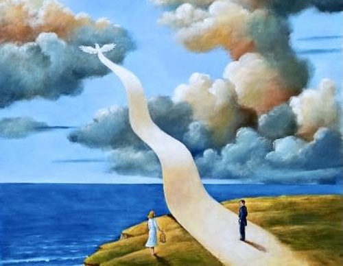 Gallery of humor painting by Rafal Olbinski - Poland