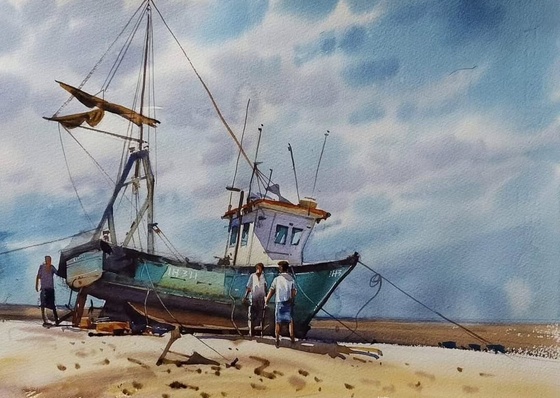 Gallery Of Watercolor Painting By Avi Dey - India