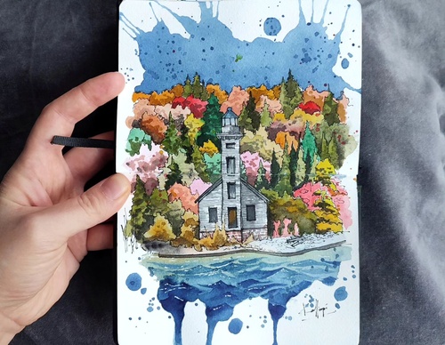 Galeria de pinturas em aquarela de Kalliopi C - Escócia
