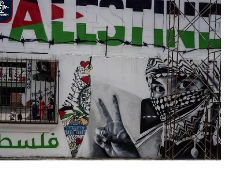 Mural de Venezuela expresa solidaridad con Palestina