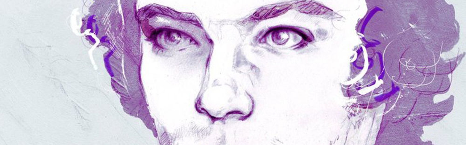 Gallery of Experimental Portrait Drawings in Mixed Media and Digital Color by Sara Blake (USA)