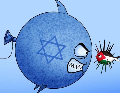 As ilustrações refletem a brutal operação israelense em Gaza