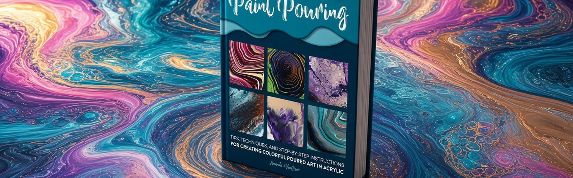 A Arte da Pintura Fluida: Dicas, técnicas e instruções passo a passo para criar arte colorida com tinta acrílica fluida, por Amanda VanEver.