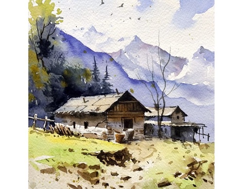 Gallery Of Watercolor Painting By Sikander Singh - India