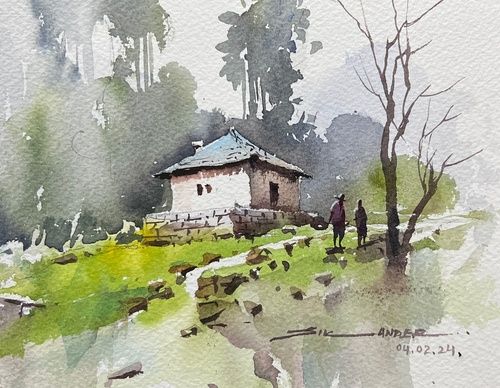 Gallery Of Watercolor Painting By Sikander Singh - India