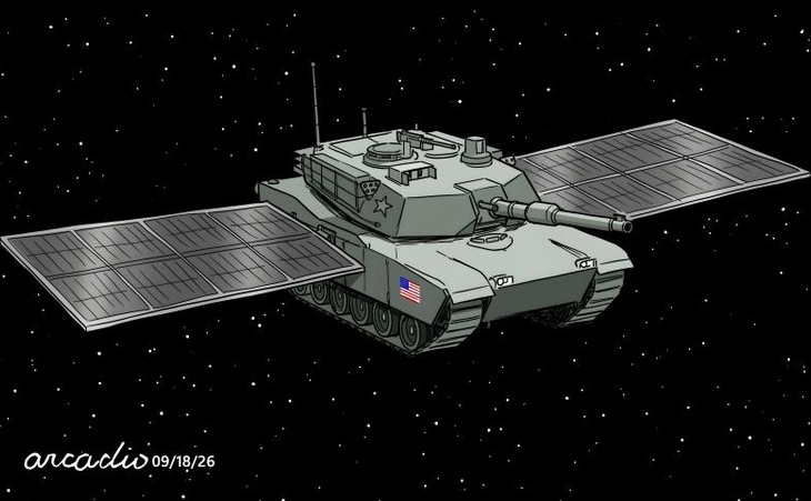 The US orbits its weapons in space.