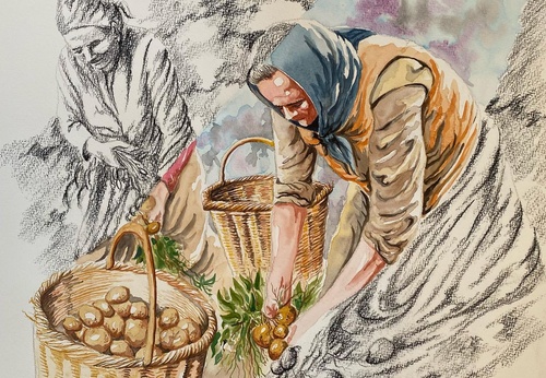 Gallery Of Watercolor  Painting By Alvarez - Colombia