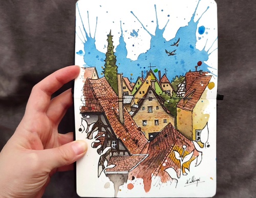 Galeria de pinturas em aquarela de Kalliopi C - Escócia