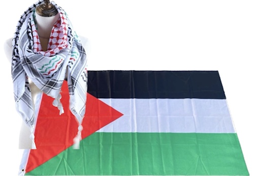 Apoio à causa da Palestina na Espanha com ‘kufiya’