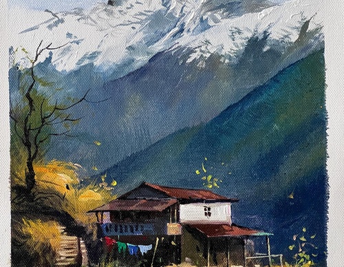 Gallery Of Watercolor Painting By Sikander Singh - India