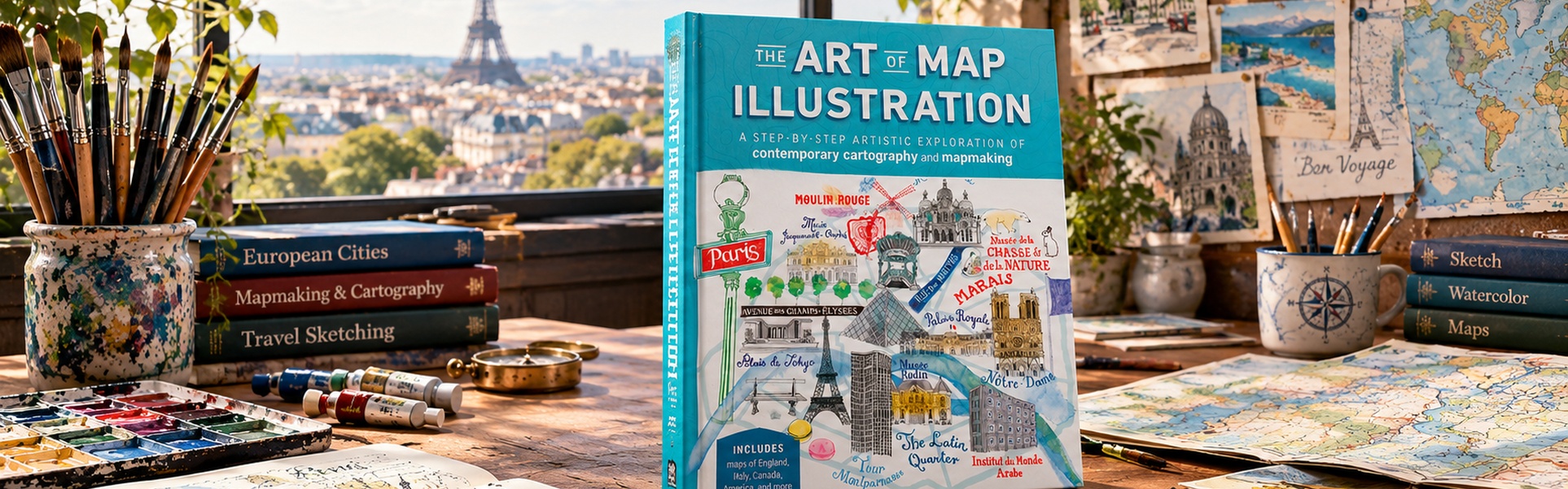 El arte de la ilustración de mapas: una exploración artística, paso a paso, de la cartografía y la elaboración de mapas contemporáneos, por James Gull