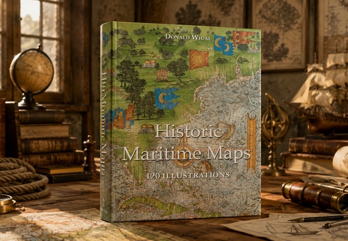 Mapas marítimos históricos: 120 ilustraciones de Donald Wigal.