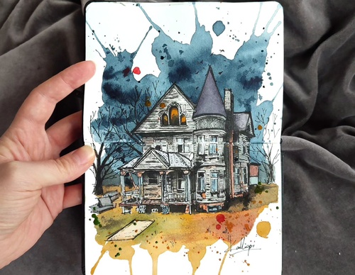 Galeria de pinturas em aquarela de Kalliopi C - Escócia