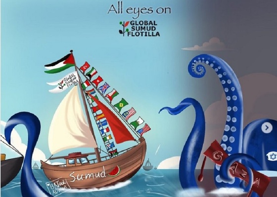 Humanitarian Mission: Palestinian Artist in Gaza Sends Message to Flotilla