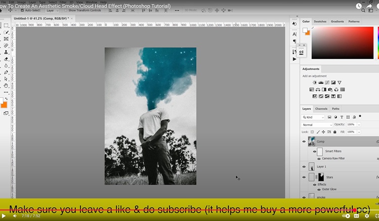 Create An Aesthetic Smoke_Cloud Head Effect (Photoshop Tutorial)