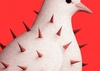 Paz - no desarmada | Este póster ilustra el concepto de paz moderna mediante una poderosa metáfora visual y un texto conciso e impactante. La paloma b