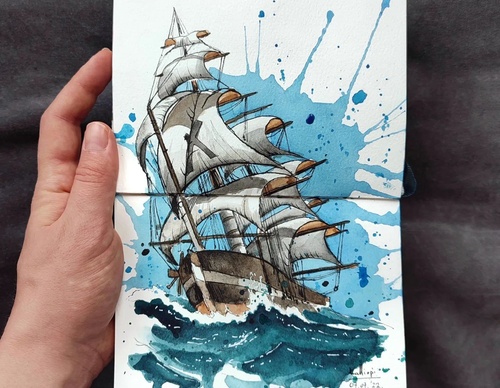 Galeria de pinturas em aquarela de Kalliopi C - Escócia