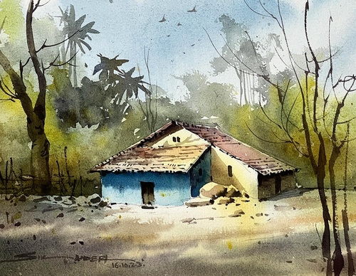 Gallery Of Watercolor Painting By Sikander Singh - India