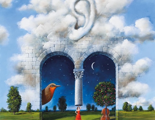 Gallery of humor painting by Rafal Olbinski - Poland