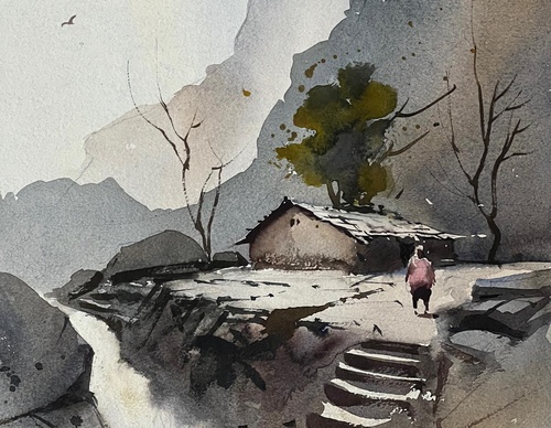 Gallery Of Watercolor Painting By Sikander Singh - India