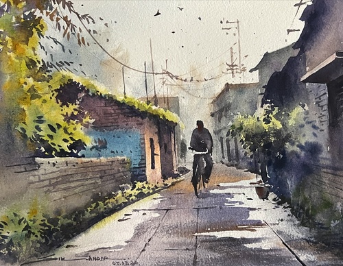 Gallery Of Watercolor Painting By Sikander Singh - India