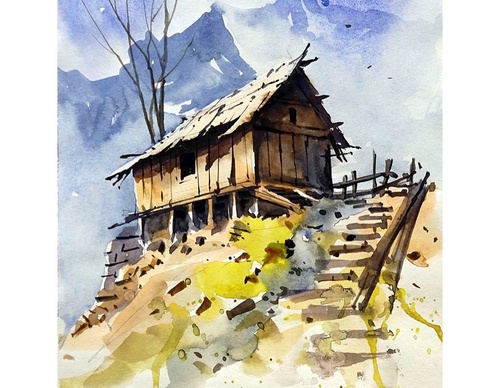 Gallery Of Watercolor Painting By Sikander Singh - India