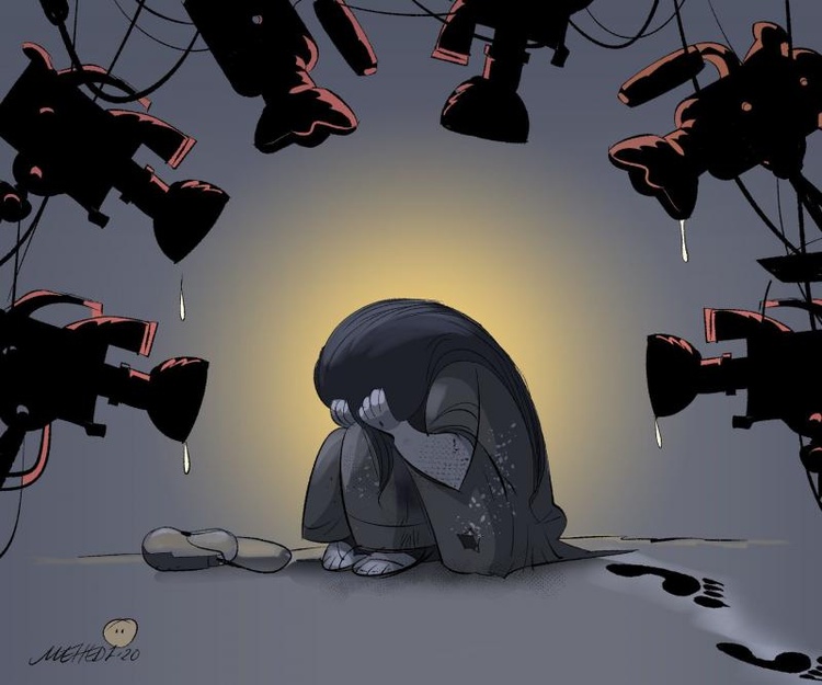 Media Trial This cartoon was drawn in response to a disturbing reality in Bangladesh, where sexual violence against women and children is often follow