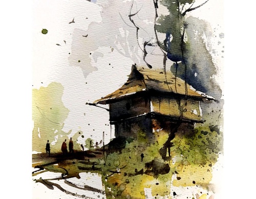 Gallery Of Watercolor Painting By Sikander Singh - India