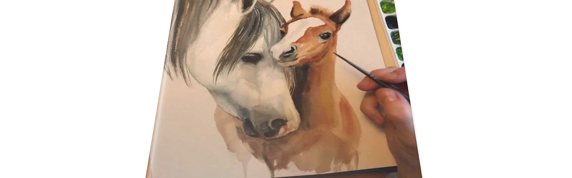 Pintura de lindos retratos de animales por Gloria Fisher