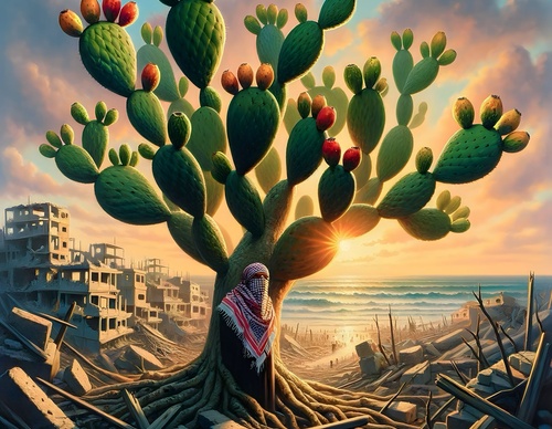 Galería de ilustraciones para Gaza de Malek Qreeqe - Palestina