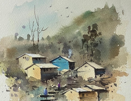 Gallery Of Watercolor Painting By Sikander Singh - India