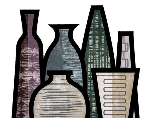 pw ws vases black  grey