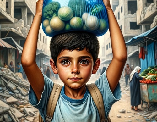 Galería de ilustraciones para Gaza de Malek Qreeqe - Palestina