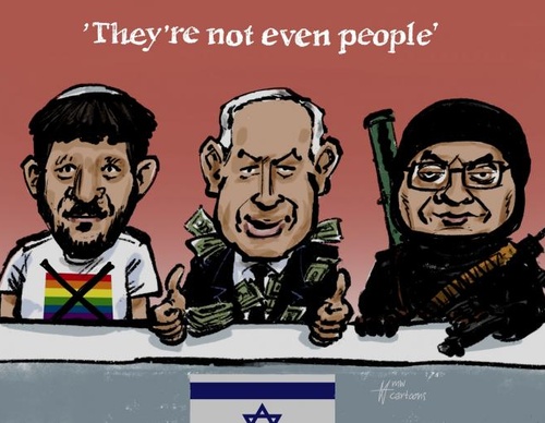 'They're not even people' That's what Ben Gvir said recently in a podcast. Says who? A government made out of a LGBTQIA-hater, a corrupt president and