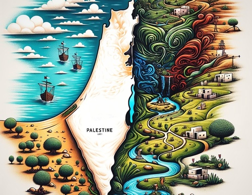 Galeria de ilustrações para Gaza por Malek Qreeqe - Palestina