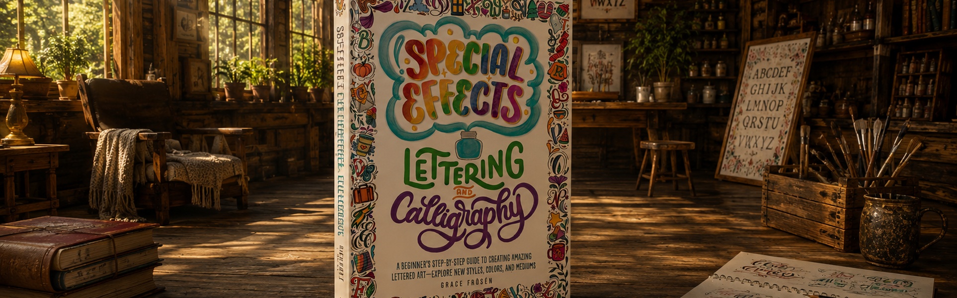 Letras e caligrafia com efeitos especiais